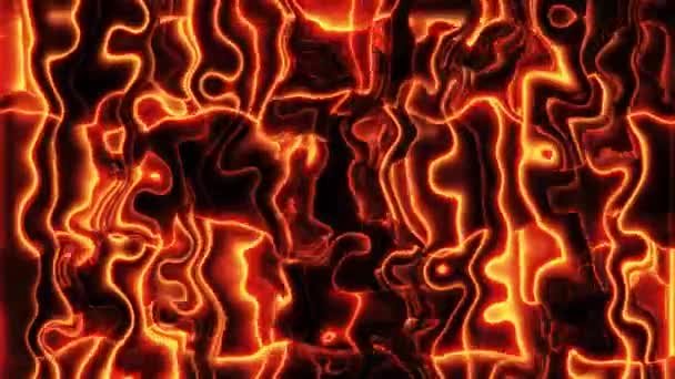 Анимация Шума Фрактальной Энергии Энергия Ярко Оранжевые Волны Абстрактный Фон — стоковое видео