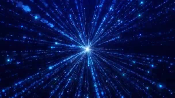 Particules Volantes Scintillantes Brillantes Chute Bleu Brillant Pluie Abstraite Points — Video
