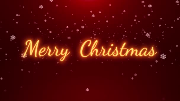 Veselá Vánoční Animace Zlatým Textem Padajícími Vločkami Sněhem Zimní Dovolená — Stock video