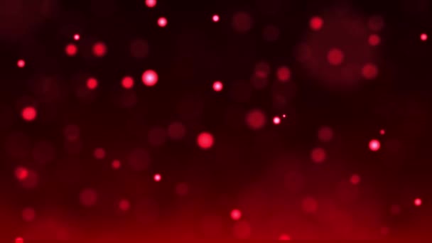 Hintergrundanimation Mit Schönem Verschwommenem Bokeh Auf Rotem Hintergrund Lichteffekte Defokussierter — Stockvideo