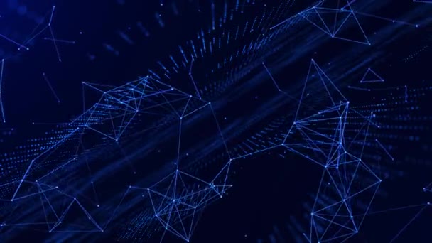 Scena Astratta Del Mondo Cibernetico Futuristico Cyberspazio Digitale Con Connessioni — Video Stock