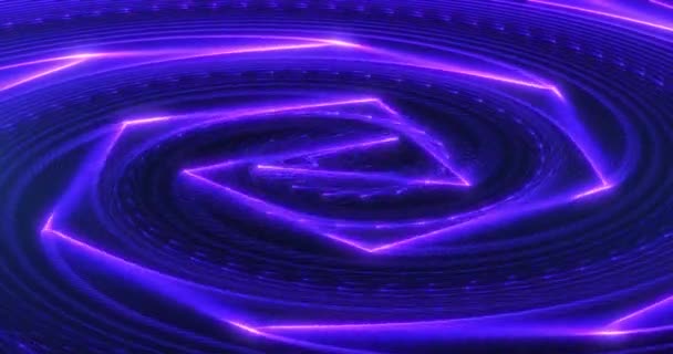 Futuristic Abstract Blue Glowing Swirling Waves Magical Energy Technological Spiral — Vídeo de stock