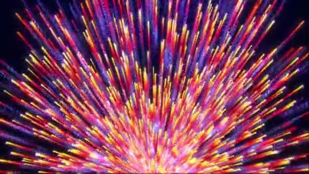 Explosión Polvo Colorido Abstracto Partículas Movimiento Partículas Brillantes Velocidad Luz — Vídeos de Stock