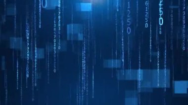 Soyut mavi ikili kod arka planı. Web geliştiricisi. Dijital bilgisayar kodu. Sayıların dijital yağmurunun bilgi akışı. veri analiz teknolojileri, büyük veriler, Bilgisayar Teknolojisi Konsepti.