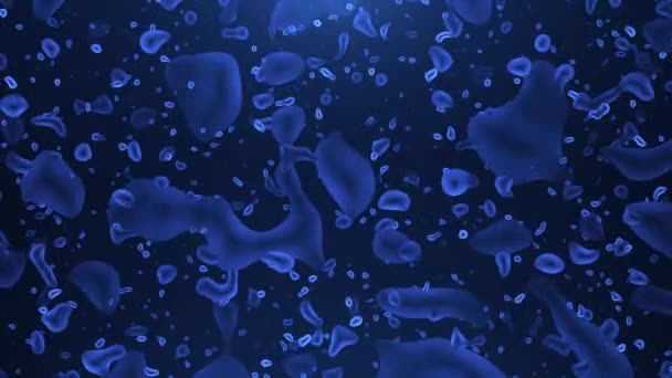 Абстрактные Текучие Объемные Синие Пятна Которые Притягивают Друг Друга Трансформируются — стоковое видео