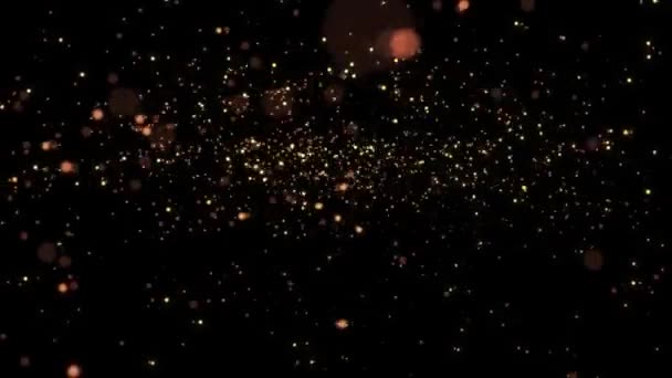 Αφηρημένο Φόντο Των Σωματιδίων Χρυσού Σωματίδια Στροβιλίζονται Και Πετούν Χρυσό — Αρχείο Βίντεο