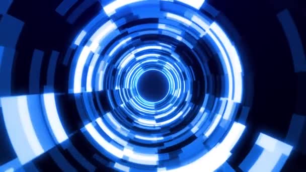 Túnel Futurista Digital Viaje Través Del Tiempo Espacio Alta Velocidad — Vídeos de Stock