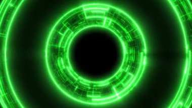 Dijital fütüristik tünel ya da parlak neon hatlarını hareket ettirerek zaman ve uzayda seyahat. Yüksek teknoloji koridoru, warp hızı, solucan deliği.