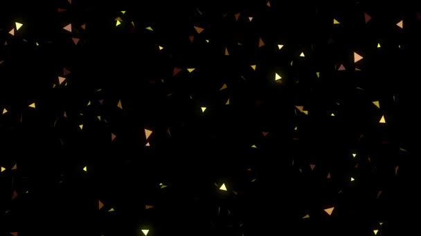 Particelle Oro Confetti Scintille Sfondo Nero Animazione Coriandoli Oro Che — Video Stock
