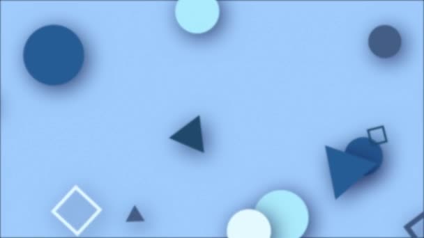 Animatie Abstracte Geometrische Vormen Moderne Achtergrond Met Vierkanten Driehoeken Cirkels — Stockvideo