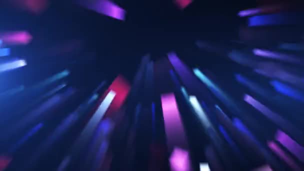 Ακτίνες Φωτός Ιριδίζουσες Λάμψεις Φωτός Φωτίζεται Φωτεινά Νέον Και Χρώματα — Αρχείο Βίντεο