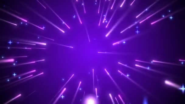 Luminoso Sfondo Astratto Particelle Stellari Stelle Brillanti Emettono Raggi Luce — Video Stock