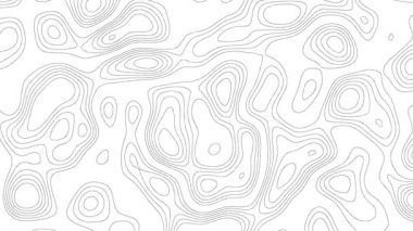 Soyut animasyon ana hatlı topografik hat haritası. Siyah arka planda dalgalar hareket ediyor. 4K döngülü canlandırma.
