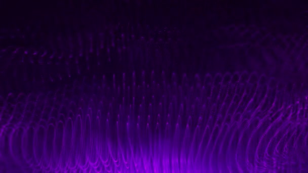 Abstrakter Hintergrund Mit Welligen Formpartikeln Digitalen Violetten Wellen Nahtloses Video — Stockvideo