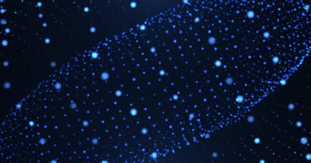 Fondo Astratto Superficie Luminosa Blu Brillante Fatta Particelle Animazione Loop — Video Stock