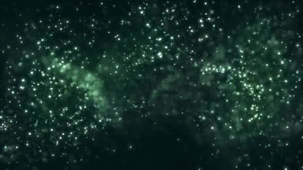 Contexto Abstrato Partículas Mágicas Poeira Partículas Brilham Movem Com Energia — Vídeo de Stock