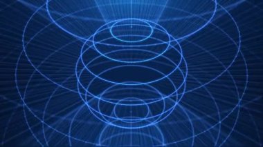 Yüksek teknolojili elementler, teknoloji ve fütüristik konsept etrafında dönüyor. Hologram HUD daire arayüzleri. Dijital veri ağı koruması, gelecekteki teknoloji ağı kavramı. döngü