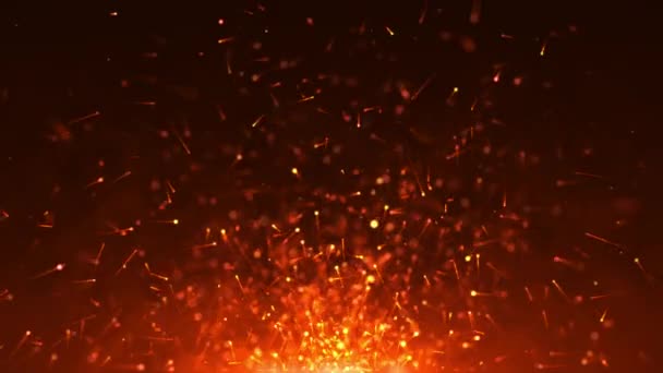 주황색 입자의 추상적인 배경입니다 불꽃과 아름다운 이음새가 — 비디오