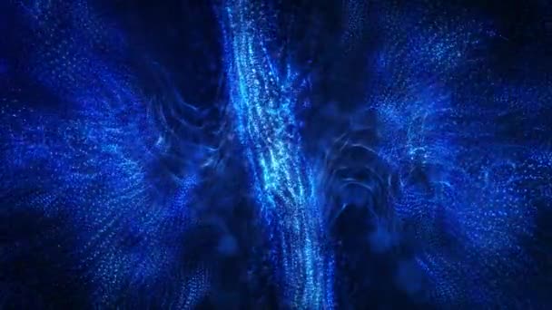 Escena Abstracta Del Mundo Cibernético Futurista Superficie Partículas Ciencia Ficción — Vídeos de Stock