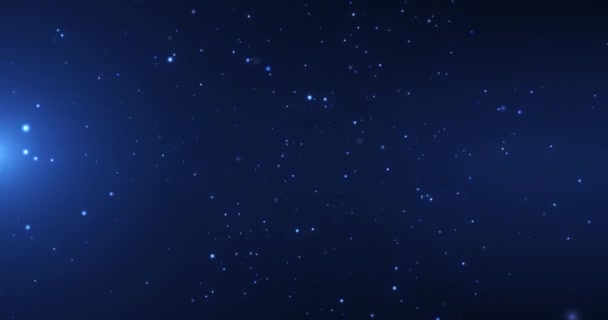 Літаючі Частинки Синьому Фоні Графіка Руху Безшовна Петля — стокове відео