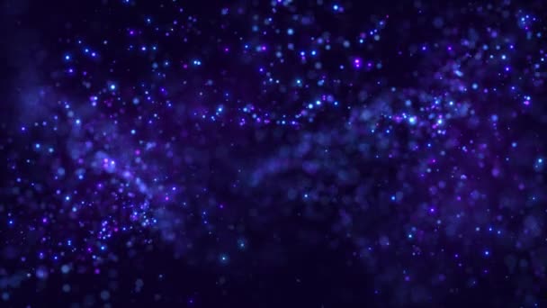 Sfondo Astratto Particelle Magiche Particelle Brillano Muovono Con Energia Onda — Video Stock