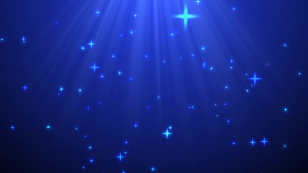 Yıldızların Dönüşü Soyut Parçacıklar Sahneyi Aydınlatan Bir Spot Işığı Parıldayan — Stok video