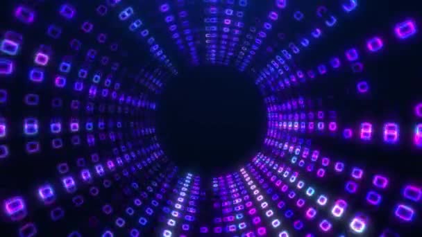 Túnel Futurista Digital Viaje Tiempo Espacio Túnel Brillante Velocidad Warp — Vídeos de Stock