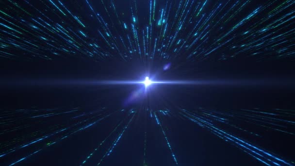 Abstracte Scène Van Futuristische Cyberwereld Technologie Gloeiende Oppervlak Neon Nacht — Stockvideo