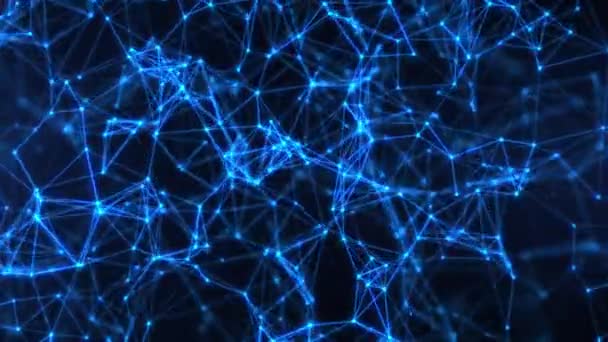 Fond futuriste abstrait avec plexus de lignes, points et triangles, technologie numérique, big data, visualisation de connexions à grande vitesse. boucle transparente abstraite fond science-fiction thème.