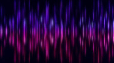 Parlak neon ışınları ve parlak çizgileri olan soyut renkli bir arkaplan. Neon parçacık çizgileri ya da ışık çizgileri yukarı ve aşağı gider. Kusursuz döngü canlandırması