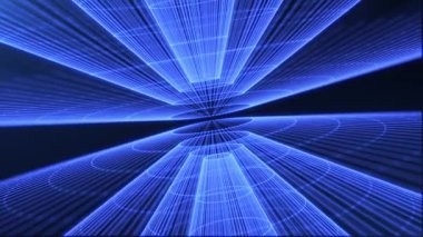 Yüksek teknolojili elementler, teknoloji ve fütüristik konsept etrafında dönüyor. Hologram HUD daire arayüzleri. Dijital veri ağı koruması, gelecekteki teknoloji ağı kavramı. 