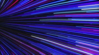 Neon çizgileri kıvrımlı. Geleceğin neon ışınları. Parçacık izi arkaplanı.