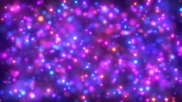 Abstract Loop Bokeh Background Light Colorful Particles Dark Background Animation — Stock Video