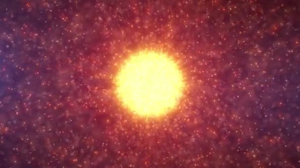 Abstract Achtergrond Van Magische Stofdeeltjes Deeltjes Gloeien Bewegen Met Bolvormige — Stockvideo