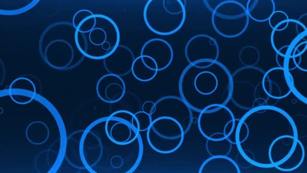 Digitale Cirkelvormen Bewegen Een Blauwe Achtergrond Digitale Technologie Naadloze Lus — Stockvideo
