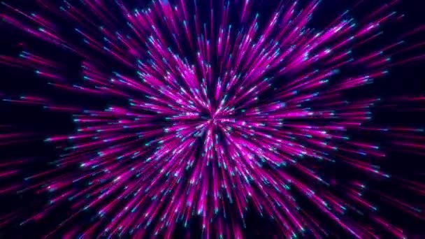 Abstract Kleurrijke Stofexplosie Van Deeltjes Beweging Van Gloeiende Deeltjes Lichtsnelheid — Stockvideo