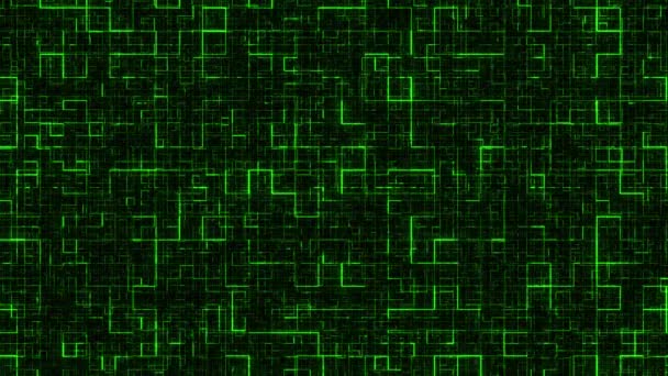 摘要数字技术背景 数字时代的概念 二进制算法 数据绿色代码 无缝圈 — 图库视频影像
