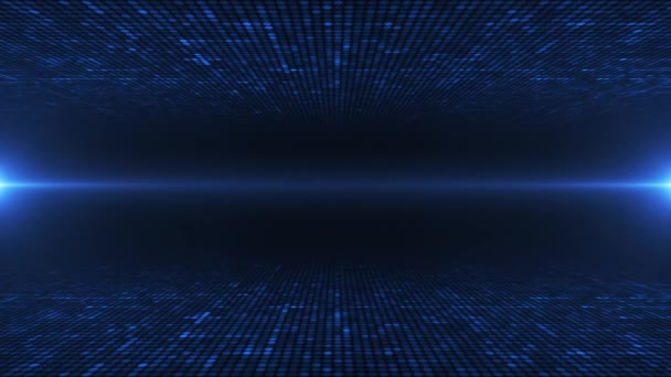 Escena Abstracta Del Mundo Cibernético Futurista Cuadrícula Ciencia Ficción Superficie — Vídeos de Stock