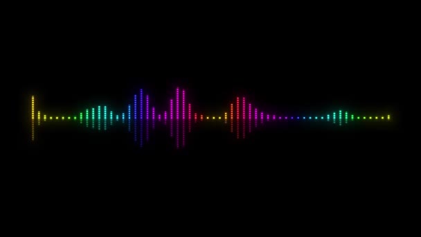 Animação Brilhante Brilhante Equalizador Visualização Gravação Reprodução Som Voz Música — Vídeo de Stock