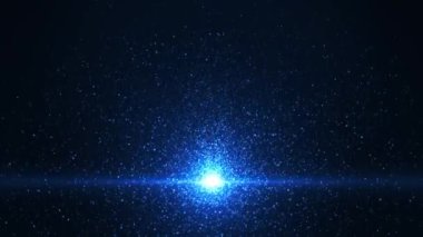 Sihirli enerjili soyut ışıldayan parçacıkların animasyonu. Zarif bir arka planda parlak noktalar ve parçacıklardan oluşan bir uçuş. Kusursuz döngü