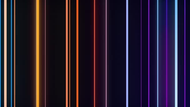 Abstract Kleurrijke Achtergrond Met Lichte Verticale Strepen Heldere Neon Stralen — Stockvideo