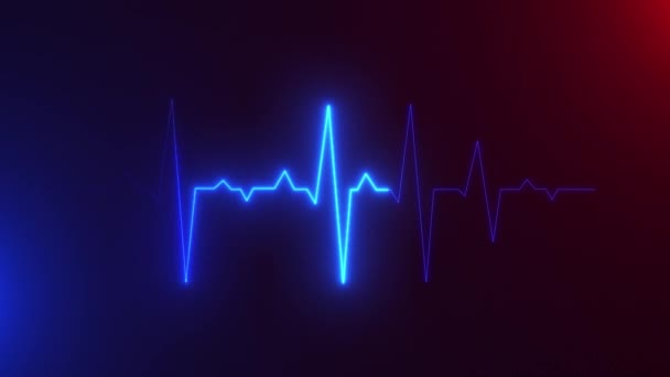 Ekg Kardiyogram Osiloskop Kalp Atışlarını Izliyor Kalp Atışı Kardiyogram Parlayan — Stok video