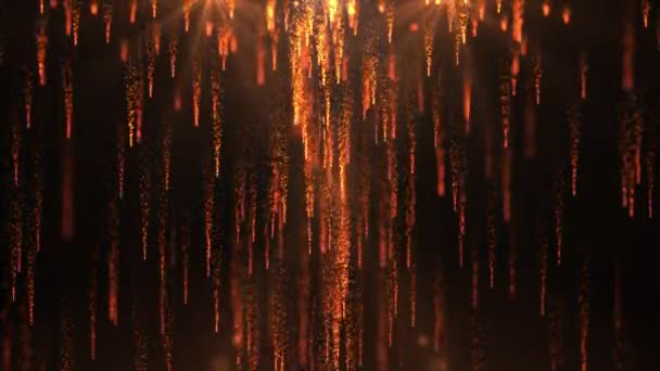 Caindo Luz Poeira Partículas Ouro Chuva Partículas Prémios Mostram História — Vídeo de Stock