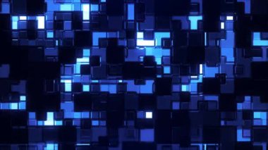 Soyut dijital arkaplan. Bilim kurgu ağı, büyük veriler, parlayan bilgisayar teknolojisi, dijital bilim arka planı 4K animasyon, kusursuz döngü, sanal gerçeklik kavramı