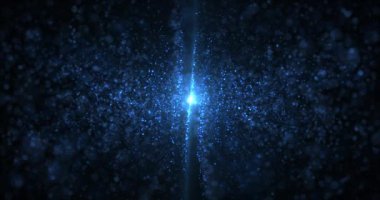 Dalgalı şekilli parçacıklara sahip soyut dijital arkaplan, dijital mavi fütüristik dalgalar. Sihirli toz parçacıklarından daha fazla hareket. Kusursuz 4k döngü videosu