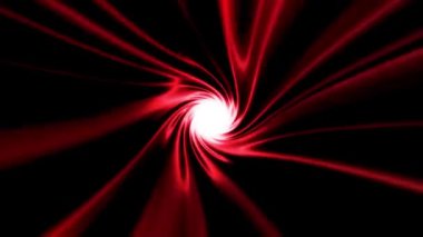 Soyut kırmızı tünel hiper uzaya çıkıyor, enerji girdabı düz uçuyor, ışığın rengarenk hızı, solucan deliğinde yolculuk animasyonu, zaman yolculuğu. 4k 3D görüntüleme.