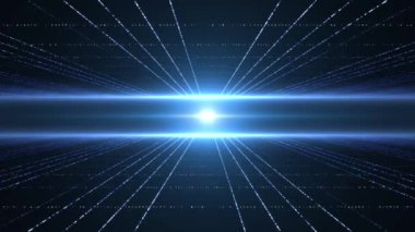 Fütürist siber dünyanın soyut sahnesi, bilim kurgu ağı, parlayan teknoloji yüzeyi, büyük veri görselleştirmesi, dijital bilim arka planı 4K animasyonu, kusursuz döngü