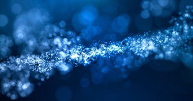 Birçok noktalı ve parçalı dijital dalga. Soyut dinamik dalga arkaplanı. Teknoloji ya da bilim bannesi