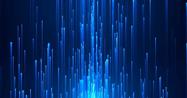 Parlak neon ışınları ve parlak çizgileri olan soyut renkli bir arkaplan. mavi neon çizgiler ya da açık çizgiler.