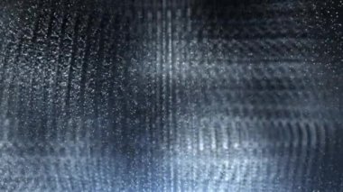 Parçacıkların ve noktaların soyut parlayan dalgaları mavi arkaplanda, büyük veri görselleştirmesi, fütüristik ve dijital arkaplan, 3D, 4K, kusursuz döngü